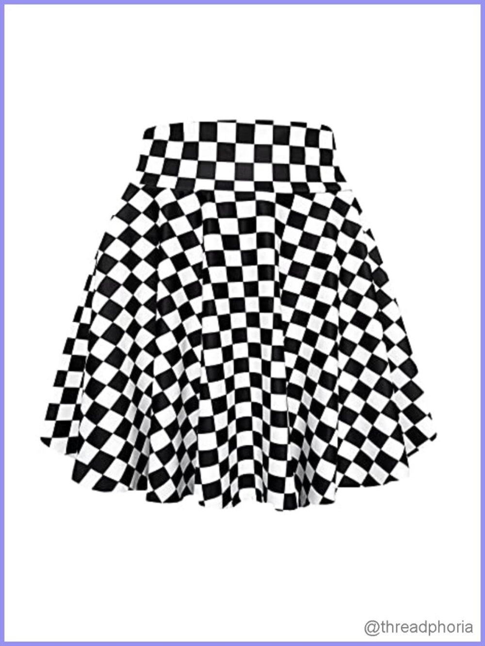 High Waist Mini Pleated Print Flared Skater Skirt